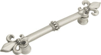 Charlemagne 4'' cc pull with large Fleur De Lys in Satin. 599-11