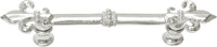 Charlemagne 4'' cc pull with large Fleur De Lys in Platinum. 599-24