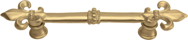 Charlemagne 4'' cc pull with large Fleur De Lys in Soft Gold. 599-27
