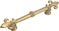 Charlemagne 4'' cc pull with large Fleur De Lys in Soft Gold. 599-27