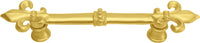 Charlemagne 4'' cc pull with large Fleur De Lys in Gilded Mercury. 599-8