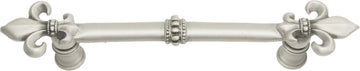 Charlemagne 5'' cc pull with large Fleur De Lys in Satin. 600-11