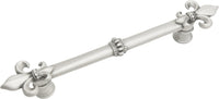 Charlemagne 5'' cc pull with large Fleur De Lys in Satin. 600-11