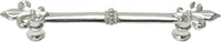 Charlemagne 5'' cc pull with large Fleur De Lys in Platinum. 600-24