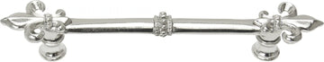 Charlemagne 5'' cc pull with large Fleur De Lys in Platinum. 600-24