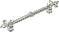 Charlemagne 5'' cc pull with large Fleur De Lys in Platinum. 600-24