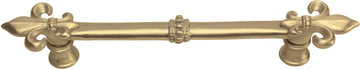 Charlemagne 5'' cc pull with large Fleur De Lys in Soft Gold. 600-27