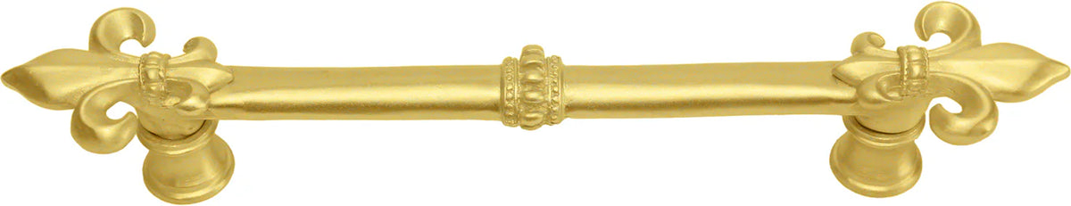 Charlemagne 5'' cc pull with large Fleur De Lys in Gilded Mercury. 600-8