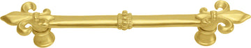 Charlemagne 5'' cc pull with large Fleur De Lys in Gilded Mercury. 600-8