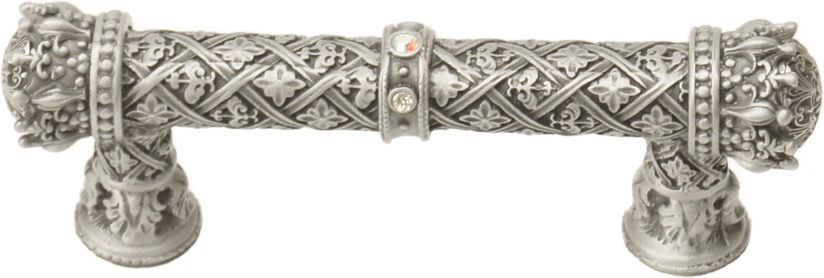 Crowning Glory Queen Anne Carpe Diem 6130-11CAB Satin Queen Anne 3'' cc pull w/ Swarovski Crystals 6130-11CAB