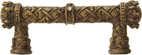 Crowning Glory Queen Anne Carpe Diem 6130-3C Antique Brass Queen Anne 3'' cc pull w/ Swarovski Crystals 6130-3C