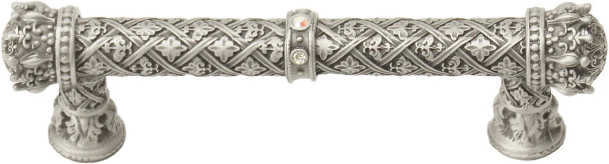 Crowning Glory Queen Anne Carpe Diem 6131-11CAB Satin Queen Anne 4'' cc pull w/ Swarovski Crystals 6131-11CAB