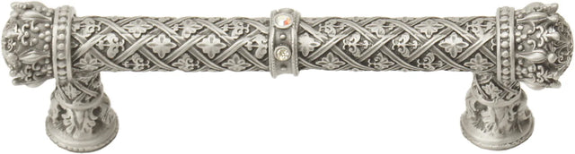 Crowning Glory Queen Anne Carpe Diem 6131-11CAB Satin Queen Anne 4'' cc pull w/ Swarovski Crystals 6131-11CAB