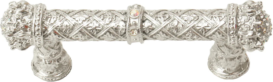 Crowning Glory Queen Elizabeth Carpe Diem 6328-24CAB Platinum Queen Elizabeth 3'' cc pull w/ Swarovski Crystals 6328-24CAB