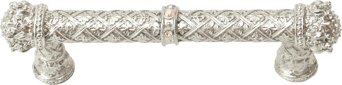 Crowning Glory Queen Elizabeth Carpe Diem 6329-24CAB Platinum Queen Elizabeth 4'' cc pull w/ Swarovski Crystals 6329-24CAB