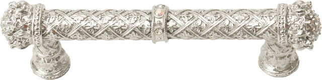 Crowning Glory Queen Elizabeth Carpe Diem 6329-24CAB Platinum Queen Elizabeth 4'' cc pull w/ Swarovski Crystals 6329-24CAB