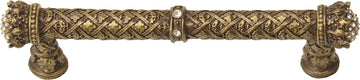 Crowning Glory Queen Elizabeth Carpe Diem 6330-3C Antique Brass Queen Elizabeth 5'' cc pull w/ Swarovski Crystals 6330-3C