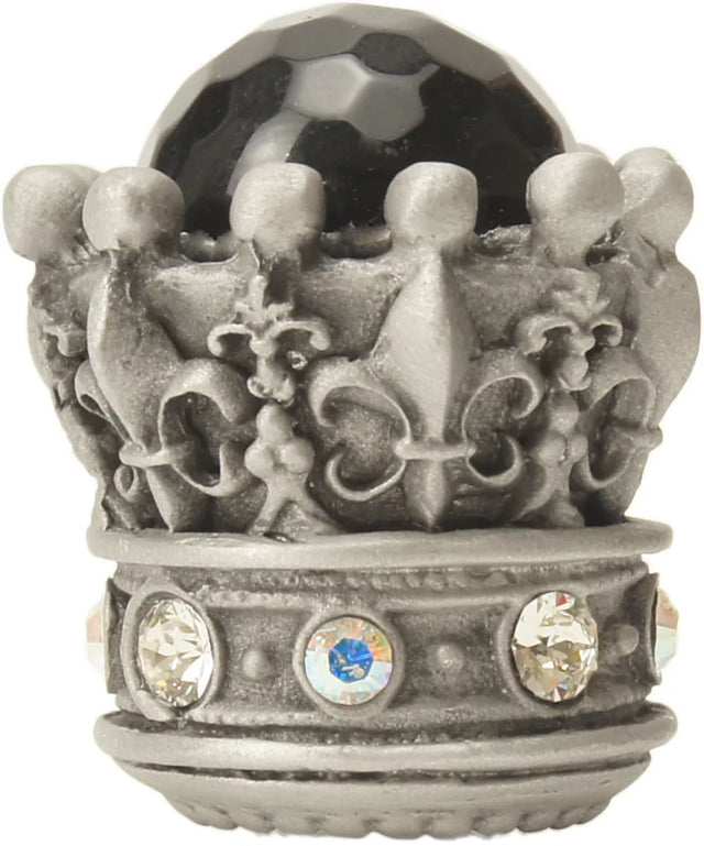 Crowning Glory Queen Penelope Satin large knob w/ Swarovski Crystals & semi‐precious stones 6505-11CABOX
