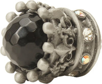 Crowning Glory Queen Penelope Carpe Diem 6505-11CABOX Satin Queen Penelope large knob w/ Swarovski Crystals & semi‐precious stones 6505-11CABOX
