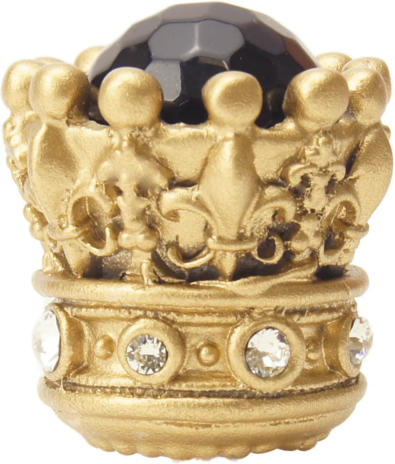 Crowning Glory Queen Penelope Soft Gold large knob w/ Swarovski Crystals & semi‐precious stones 6505-27COX