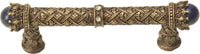 Crowning Glory Queen Penelope Antique Brass 4'' cc pull w/ Swarovski Crystals & semi‐precious stones 6529-3CLAP