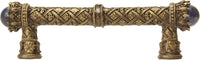 Crowning Glory Queen Penelope Carpe Diem 6529-3CLAP Antique Brass Queen Penelope 4'' cc pull w/ Swarovski Crystals & semi‐precious stones 6529-3CLAP
