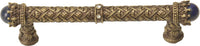 Crowning Glory Queen Penelope Antique Brass 5'' cc pull w/ Swarovski Crystals & semi‐precious stones 6530-3CLAP
