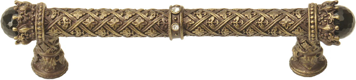 Crowning Glory Queen Penelope Antique Brass 5'' cc pull w/ Swarovski Crystals & semi‐precious stones 6530-3COX