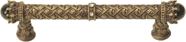Crowning Glory Queen Penelope Antique Brass 5'' cc pull w/ Swarovski Crystals & semi‐precious stones 6530-3COX
