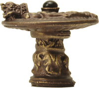 Crowning Glory King George Carpe Diem 6909-3OX Antique Brass King George Shield knob w/ Onyx stone 6909-3OX