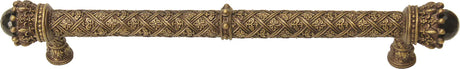 Crowning Glory King George Antique Brass 9'' cc pull w/semi‐precious stones 6914-3OX