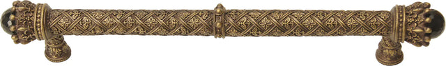 Crowning Glory King George Antique Brass 9'' cc pull w/semi‐precious stones 6914-3OX