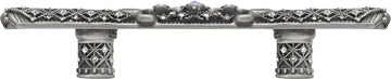 Versailles 3'' cc small pull Fleur De Lys with Swarovski Crystals and decorative column feet 7633