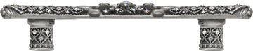 Versailles 5'' cc large pull Fleur De Lys with Swarovski Crystals and decorative column feet 7638