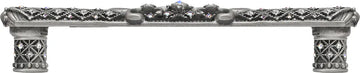 Versailles 6'' cc large pull Fleur De Lys with Swarovski Crystals and decorative column feet 7640