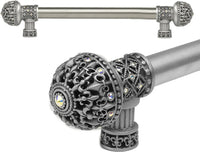 Versailles Fleur De Lys 9'' cc long pull large finial with Swarovski Crystals 7647