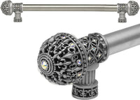 Versailles Fleur De Lys 12'' cc long pull large finial with Swarovski Crystals 7648