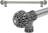 Versailles Fleur De Lys 18'' cc long pull large finial with Swarovski Crystals 7649