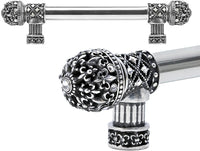 Versailles Fleur De Lys 6'' cc long pull small finial with Swarovski Crystals 7653