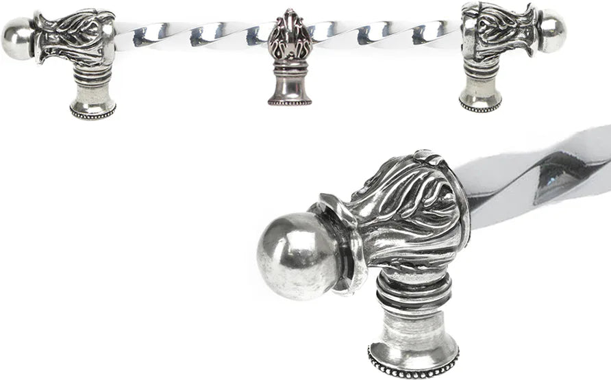 Acanthus 9'' cc with 3/8'' twist bar Romanesque style with center brace 781-9