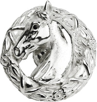 Classic Western Horse in classic laurel leaf wreath knob left 8000-24