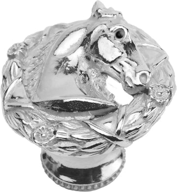 Classic Western Horse in classic laurel leaf wreath knob right 8001
