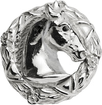 Classic Western Horse in classic laurel leaf wreath knob right 8001-24
