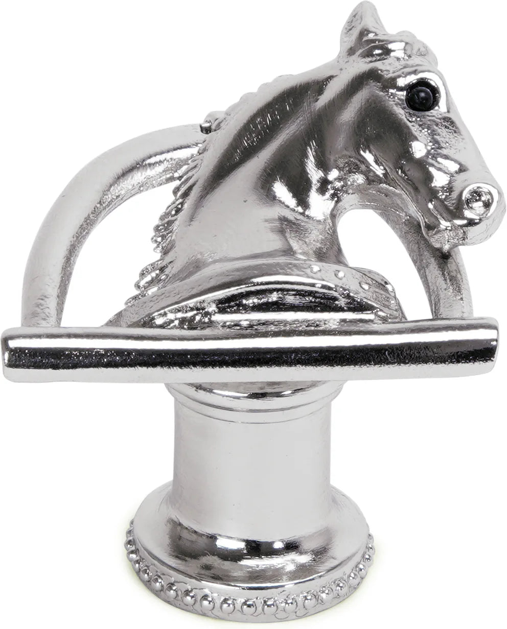 Americana horse in stirrup with strap knob right in finish Platinum 8003-24