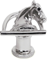 Americana horse in stirrup with strap knob right in finish Platinum 8003-24