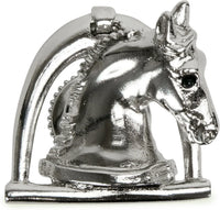 Americana horse in stirrup with strap knob right in finish Platinum 8003-24