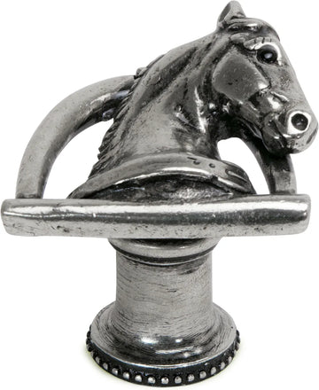 Americana horse in stirrup with strap knob right in finish 8003