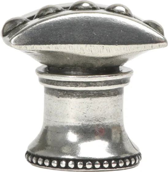 Classic/Beaded Beaded center rectangle knob with flared foot 809B-9