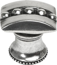 Classic/Beaded Beaded center rectangle knob with flared foot 809B-9