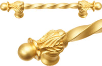 Acanthus 6'' cc with 3/8'' twist bar long pull Romanesque style in Gilded Mercury. 821-8